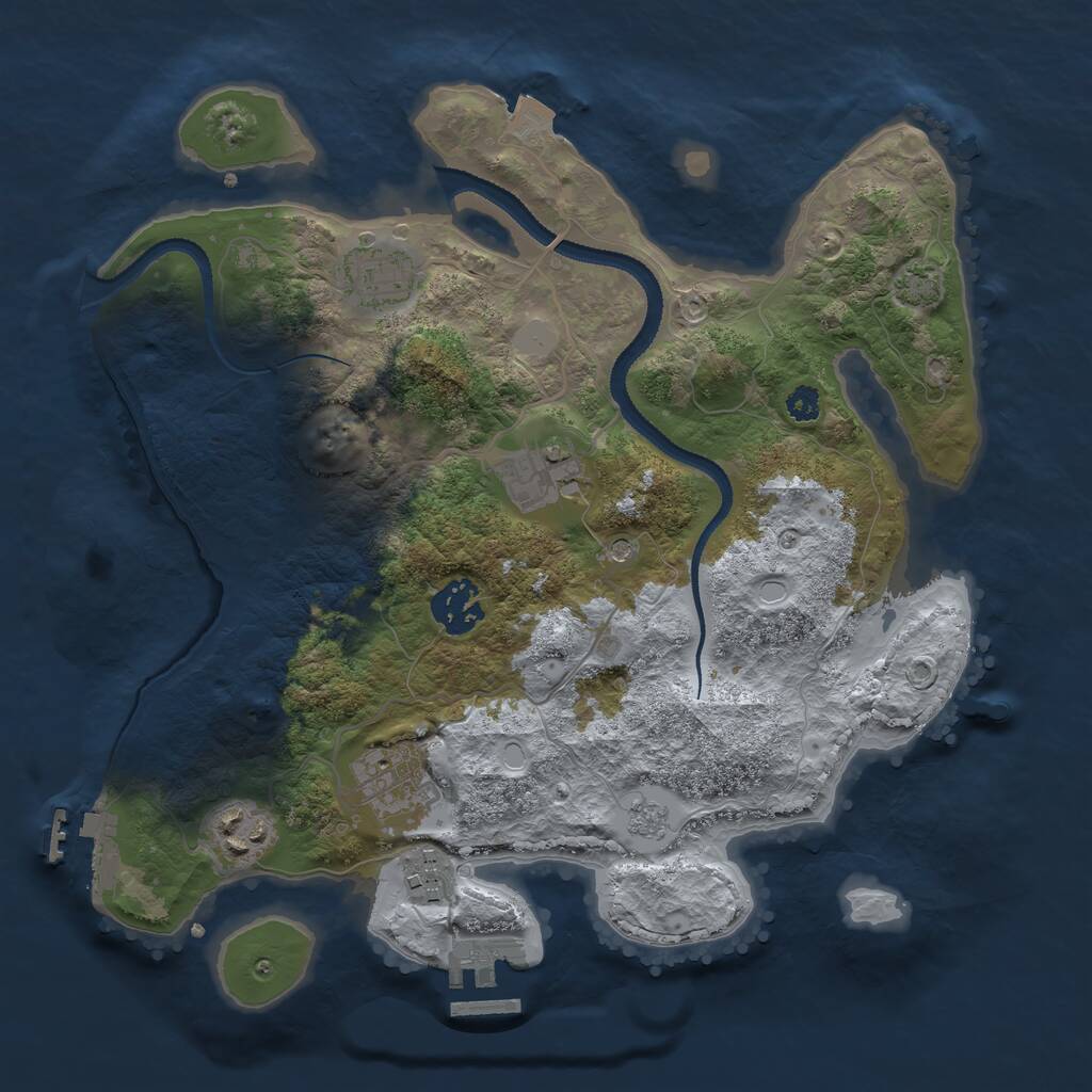 Rust Map: Procedural Map, Size: 3128, Seed: 481981, 12 Monuments