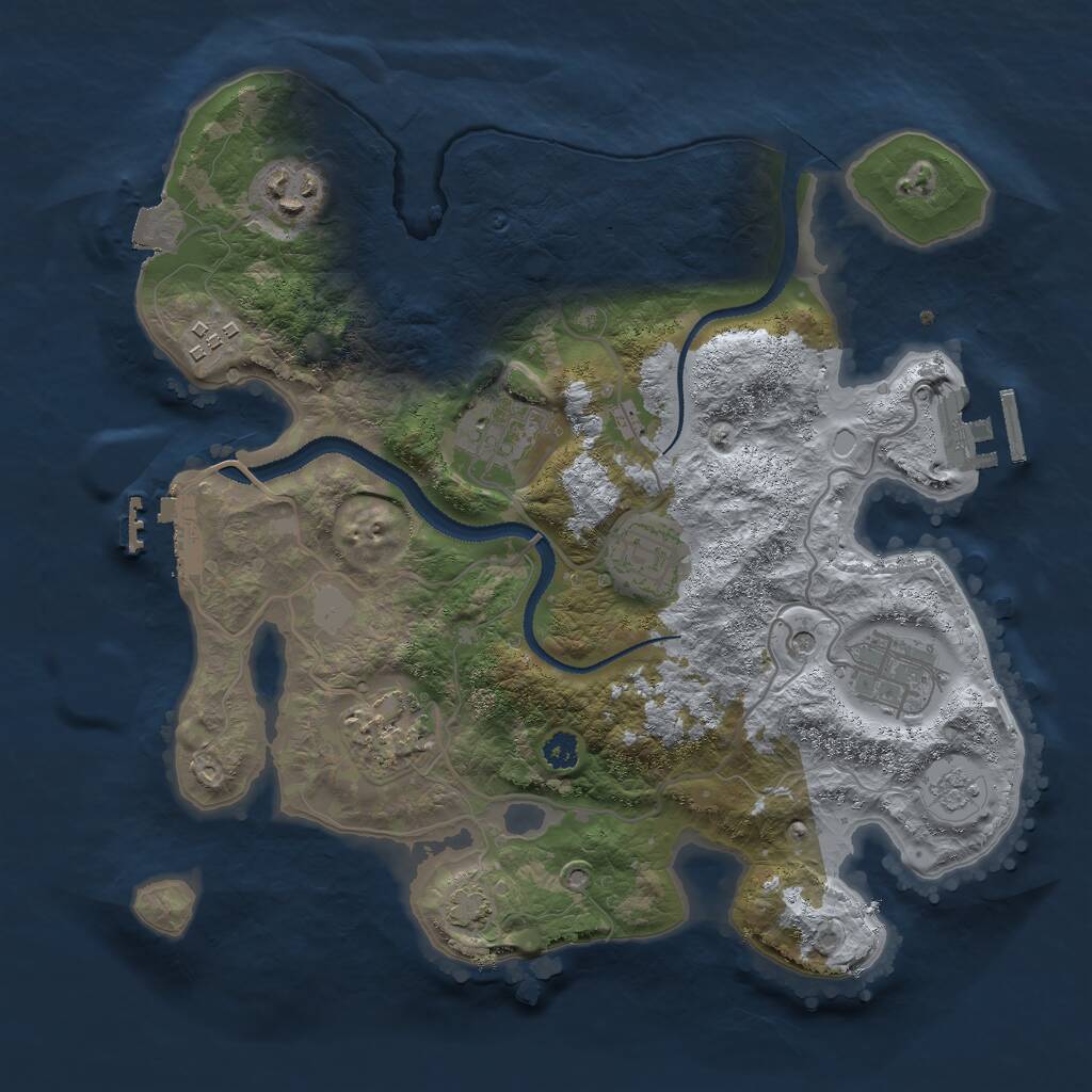 Rust Map: Procedural Map, Size: 3000, Seed: 25111, 12 Monuments