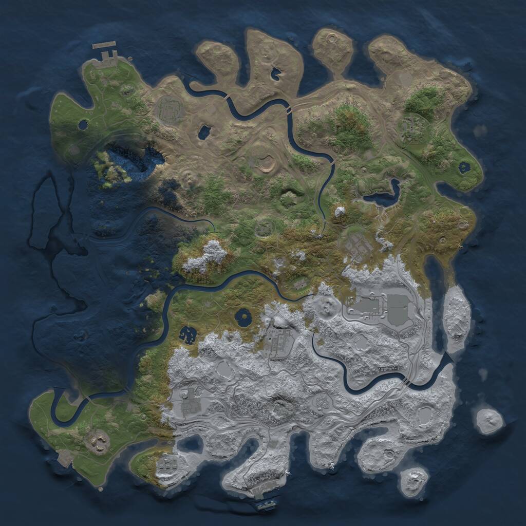 Rust Map: Procedural Map, Size: 4500, Seed: 58861708, 16 Monuments