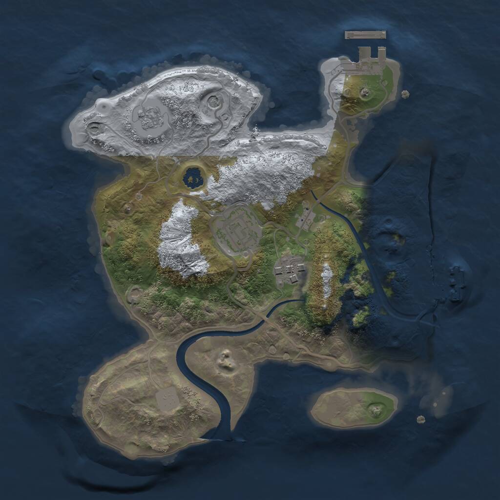 Rust Map: Procedural Map, Size: 2450, Seed: 15, 7 Monuments
