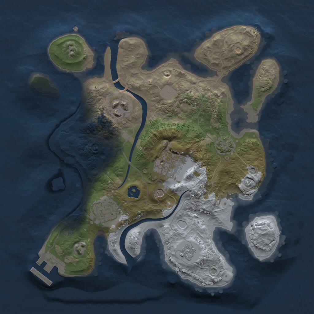 Rust Map: Procedural Map, Size: 2500, Seed: 22134, 8 Monuments