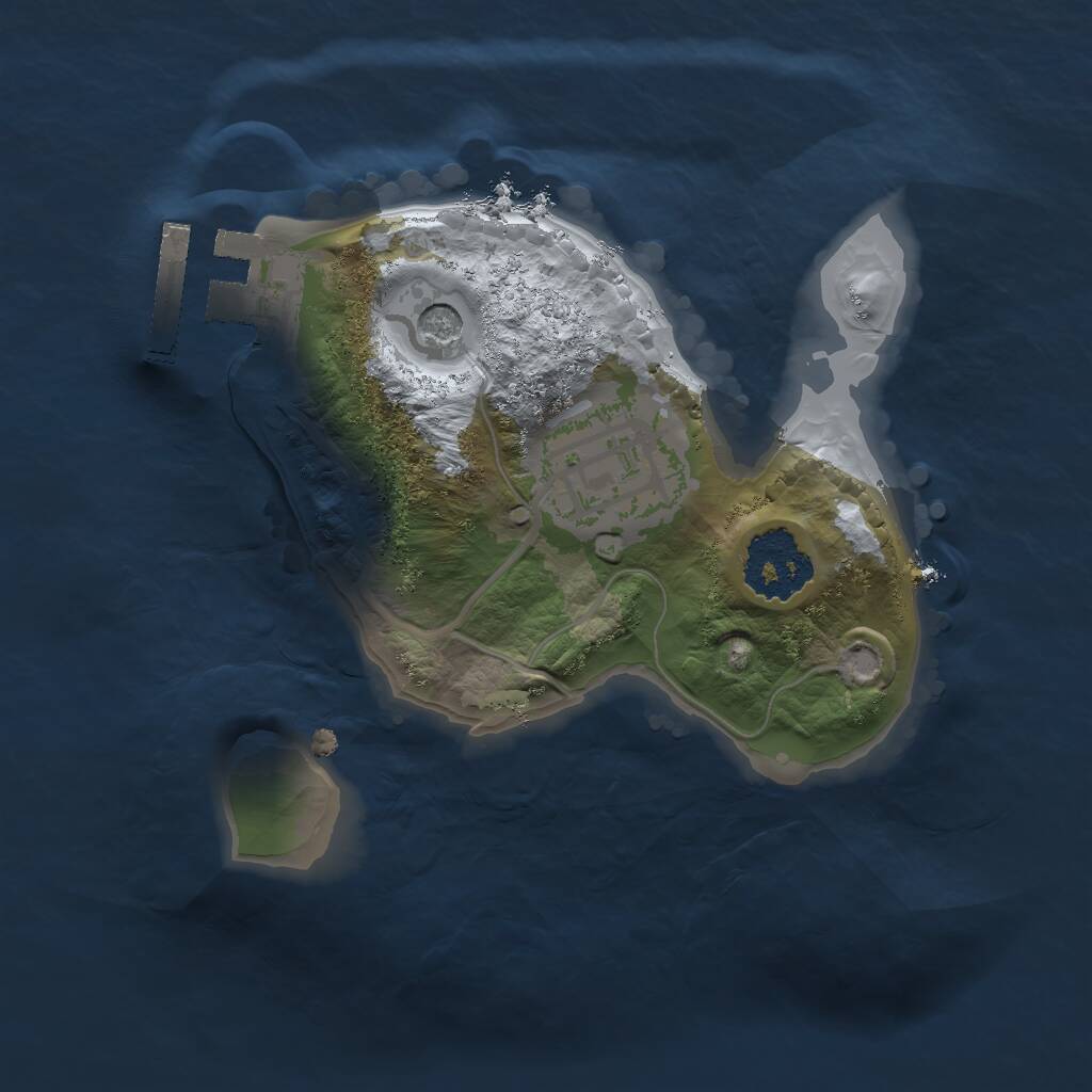 Rust Map: Procedural Map, Size: 1600, Seed: 413259792, 4 Monuments