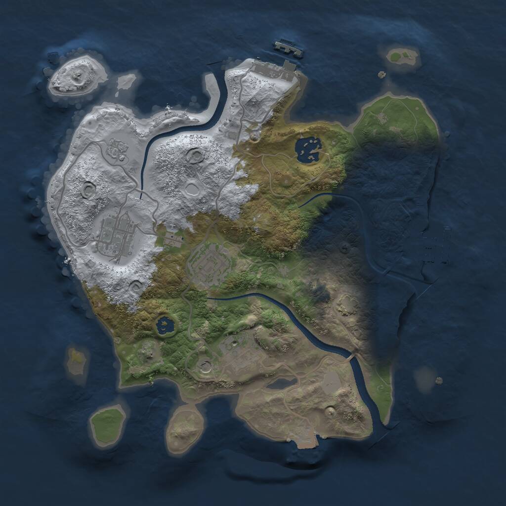 Rust Map: Procedural Map, Size: 2800, Seed: 851474522, 10 Monuments