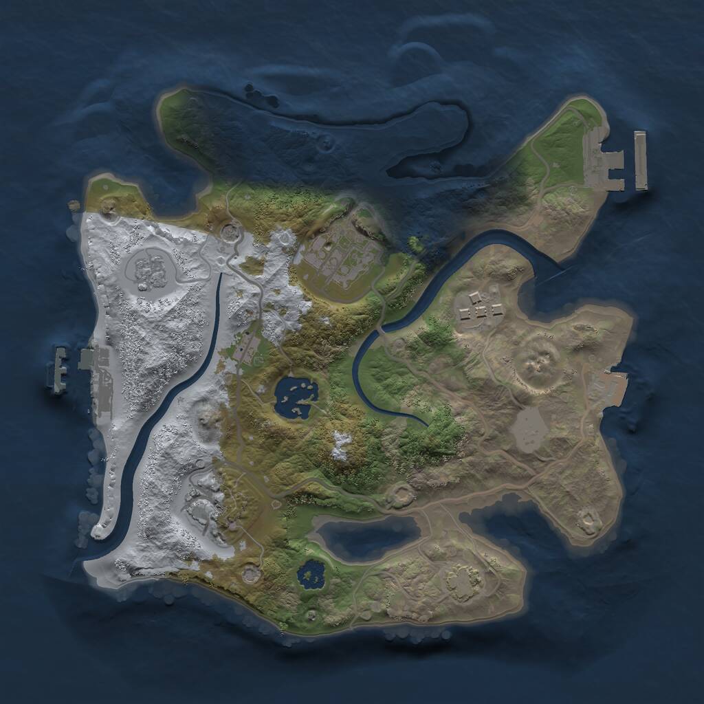 Rust Map: Procedural Map, Size: 2400, Seed: 1137345005, 10 Monuments