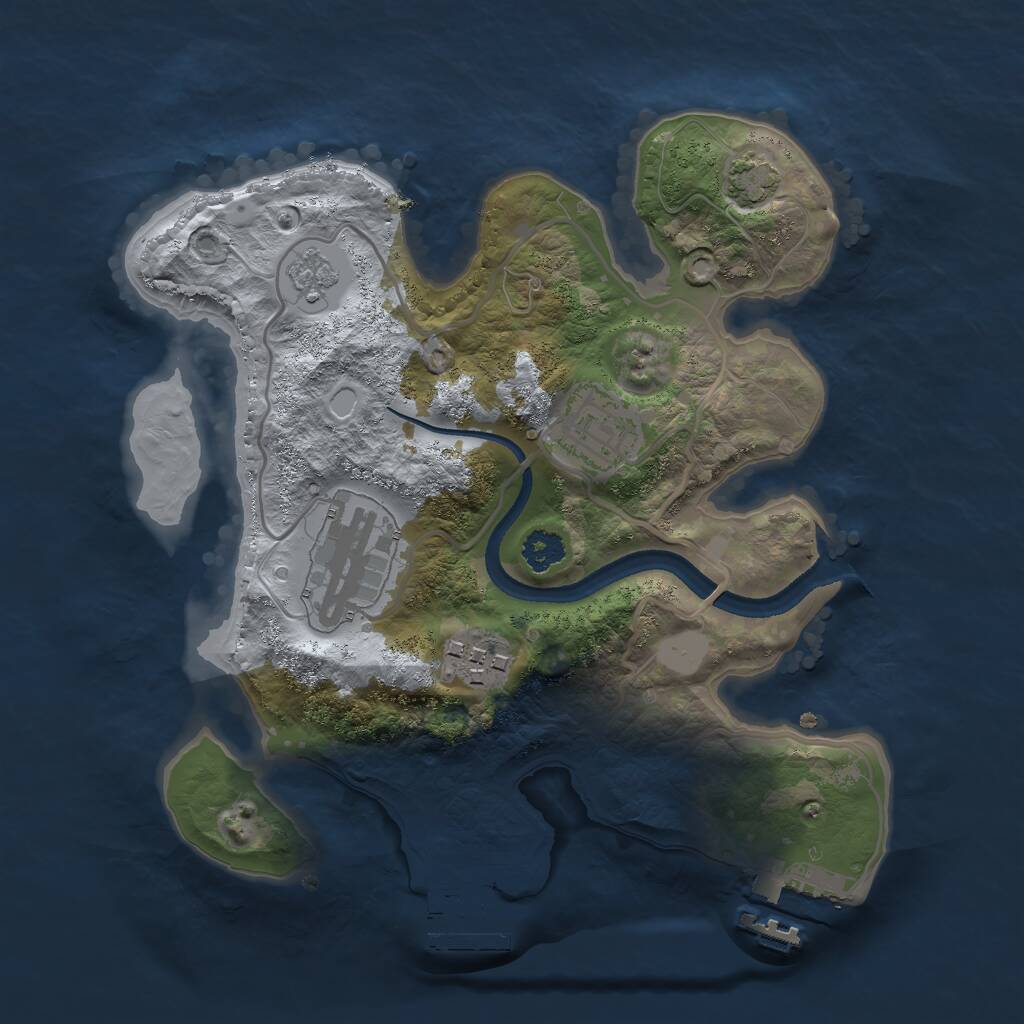 Rust Map: Procedural Map, Size: 2500, Seed: 250863038, 8 Monuments