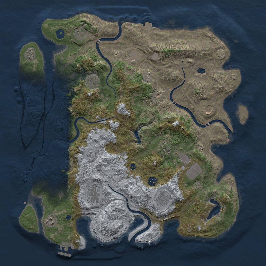 Rust Map: Procedural Map, Size: 4250, Seed: 717796120, 17 Monuments