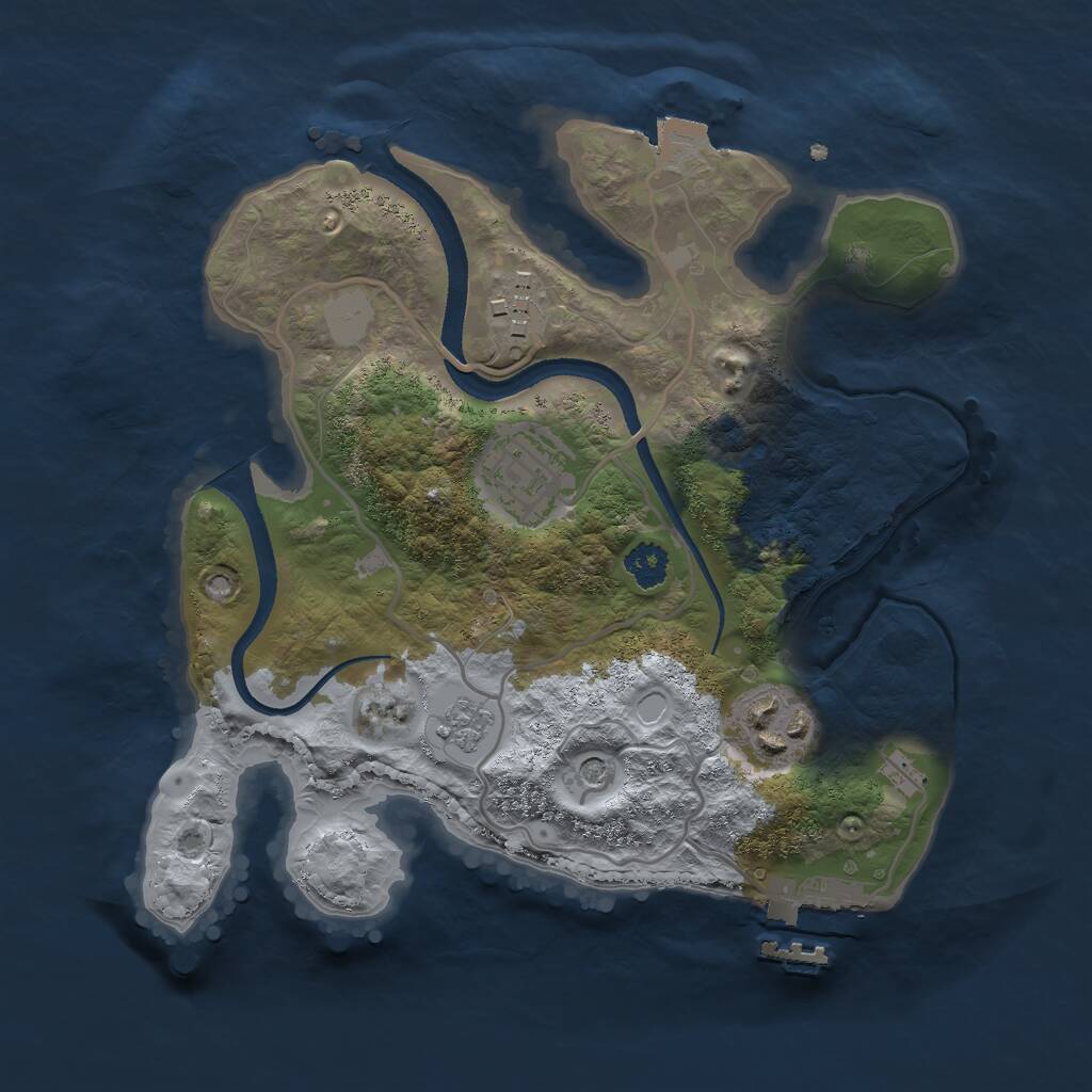 Rust Map: Procedural Map, Size: 2500, Seed: 25317, 7 Monuments