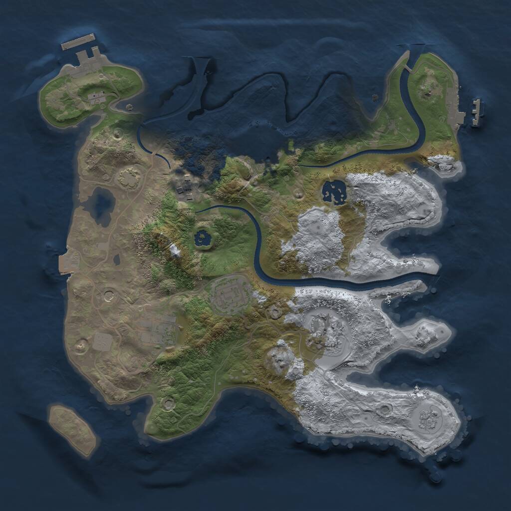 Rust Map: Procedural Map, Size: 3000, Seed: 13898, 12 Monuments