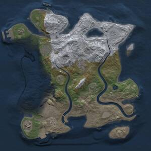 Thumbnail Rust Map: Procedural Map, Size: 3000, Seed: 121677, 11 Monuments