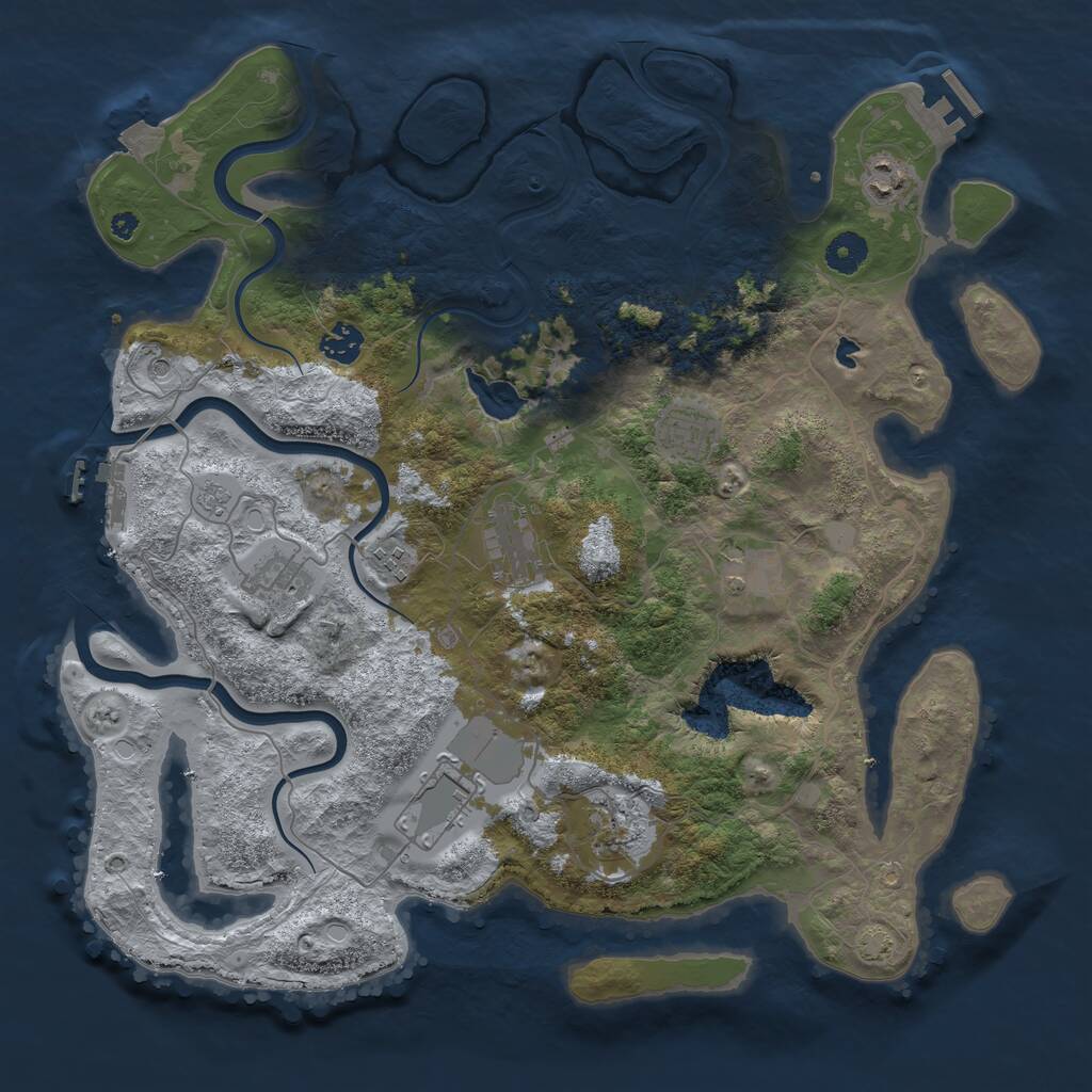 Rust Map: Procedural Map, Size: 4000, Seed: 573930120, 15 Monuments