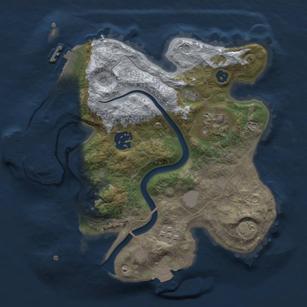 Rust Map: Procedural Map, Size: 2500, Seed: 112117275, 8 Monuments