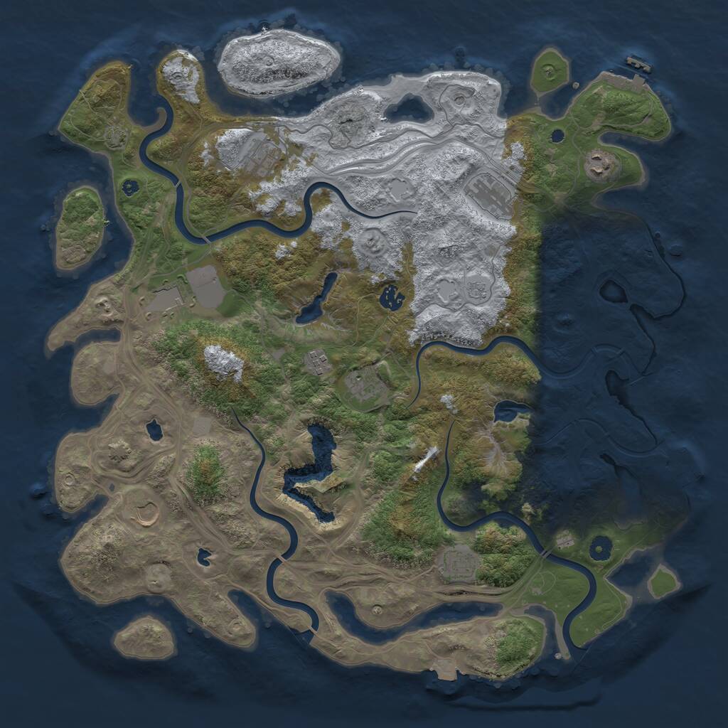 Rust Map: Procedural Map, Size: 4500, Seed: 878152482, 15 Monuments