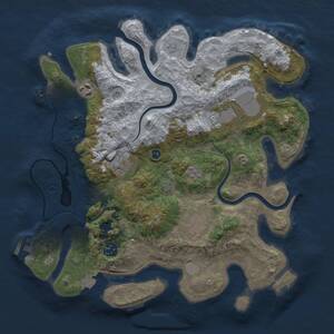 Thumbnail Rust Map: Procedural Map, Size: 3500, Seed: 393972906, 12 Monuments