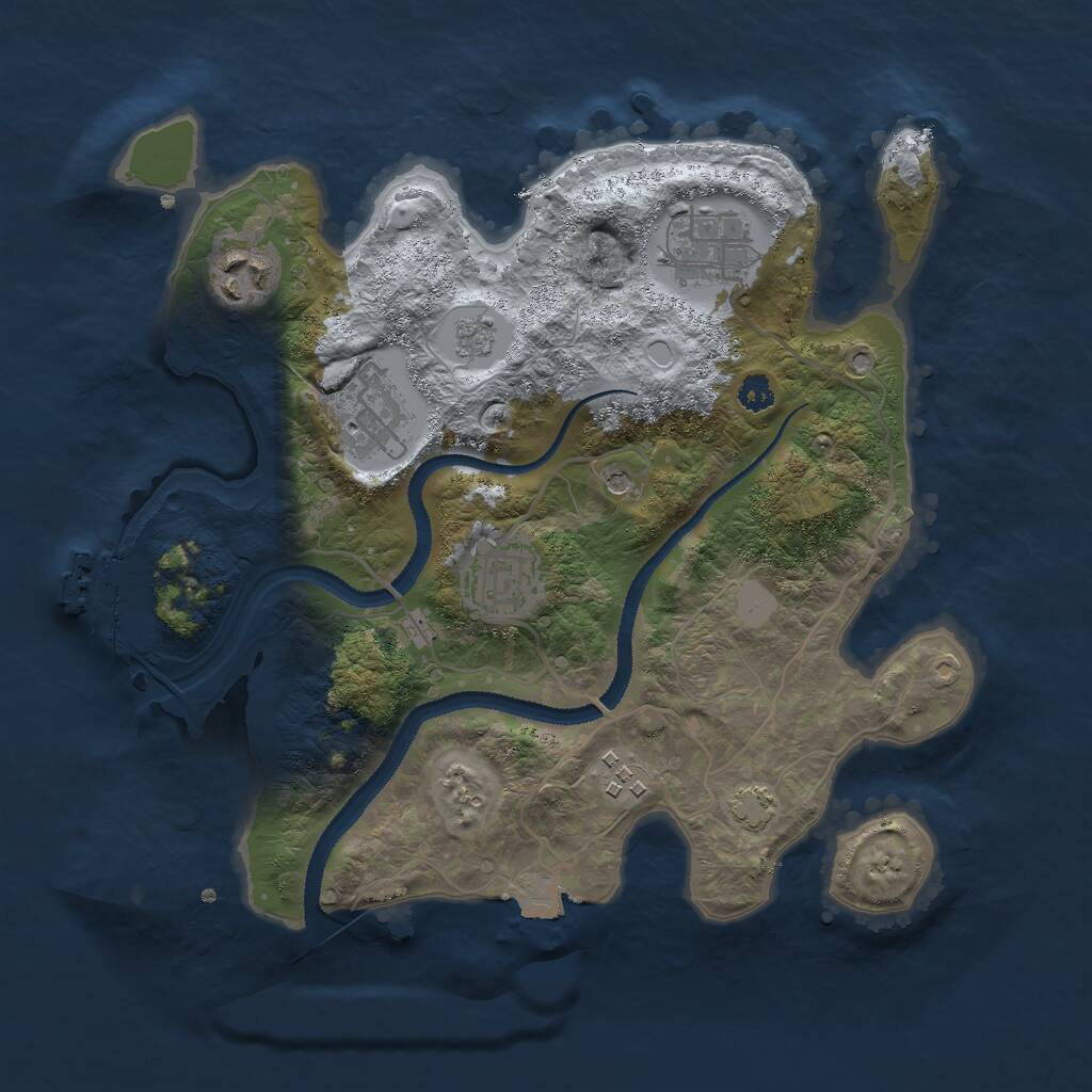 Rust Map: Procedural Map, Size: 3000, Seed: 52139, 10 Monuments