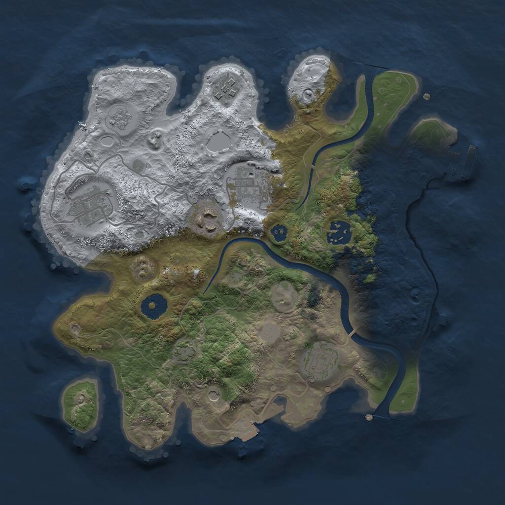 Rust Map: Procedural Map, Size: 3001, Seed: 5891, 11 Monuments