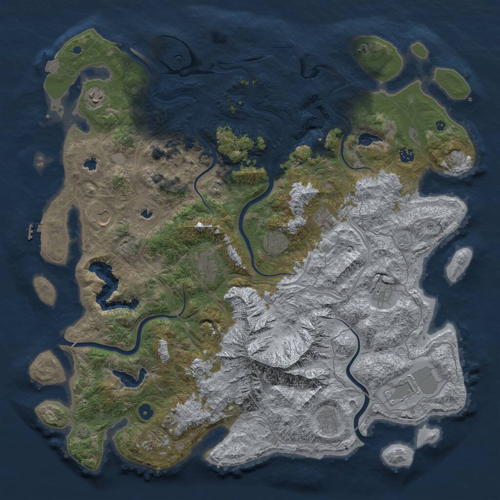 Rust Map: Procedural Map, Size: 5000, Seed: 191719534, 17 Monuments