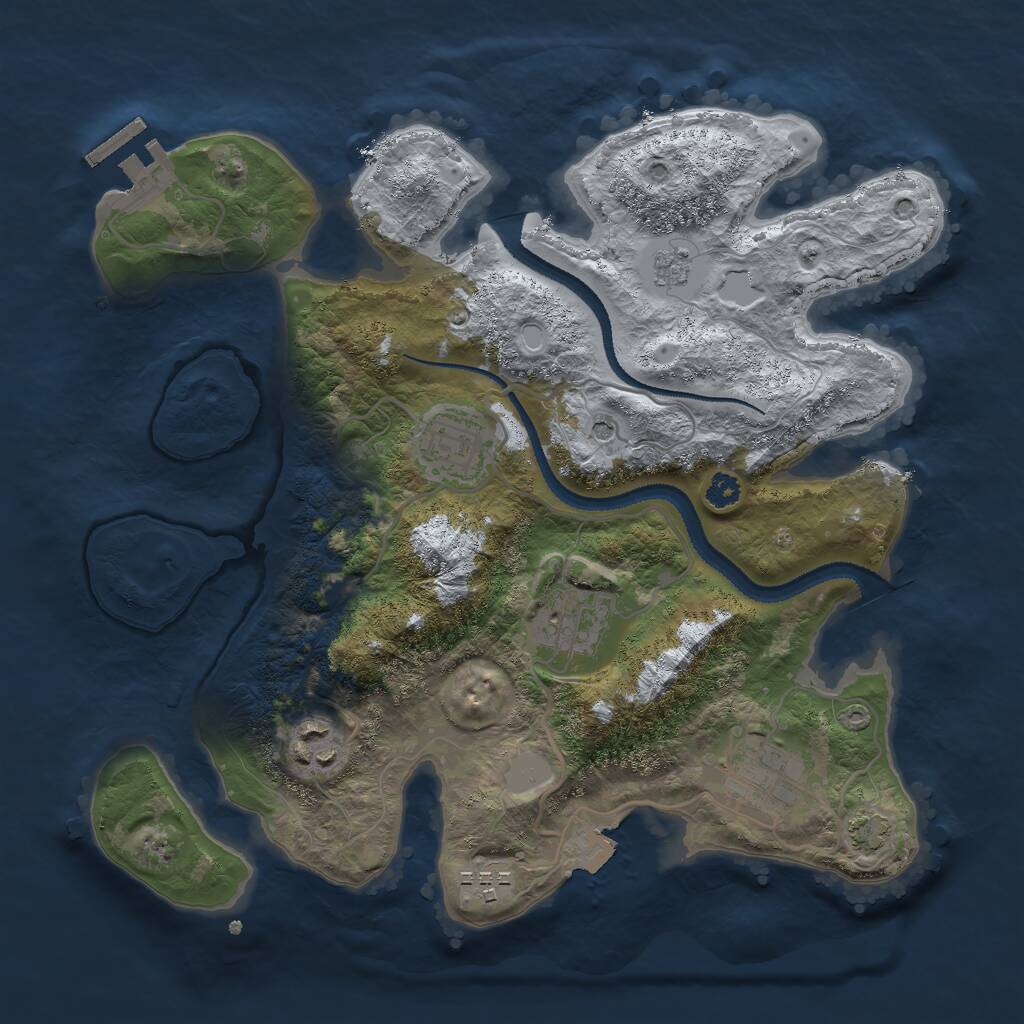 Rust Map: Procedural Map, Size: 3000, Seed: 20021976, 10 Monuments