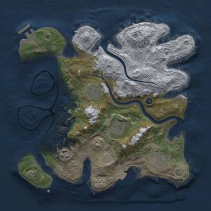 Thumbnail Rust Map: Procedural Map, Size: 3000, Seed: 20021976, 10 Monuments