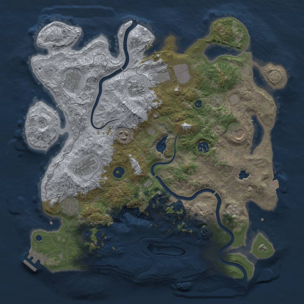 Rust Map: Procedural Map, Size: 4000, Seed: 2055384837, 15 Monuments