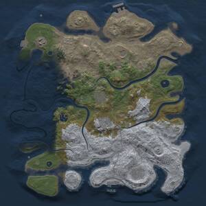 Thumbnail Rust Map: Procedural Map, Size: 3750, Seed: 248745143, 14 Monuments