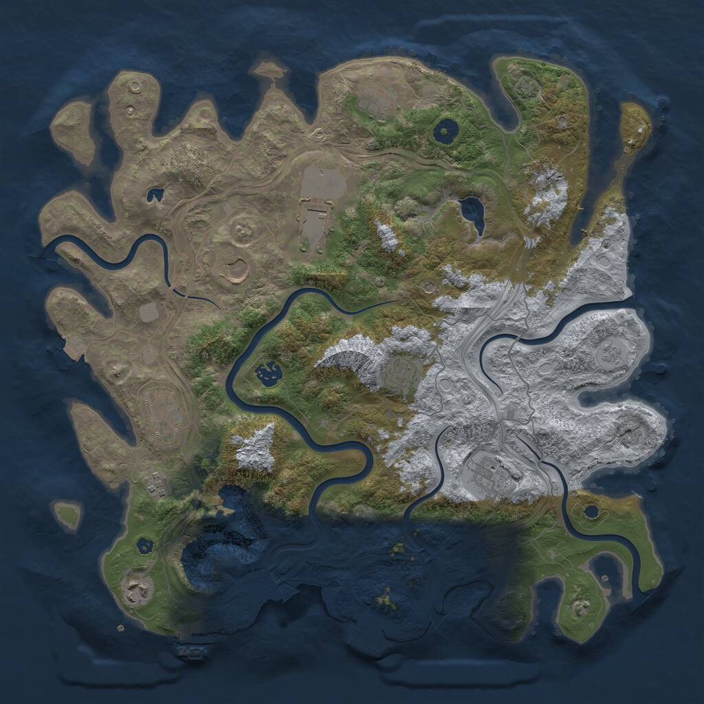 Rust Map: Procedural Map, Size: 4250, Seed: 192871, 16 Monuments