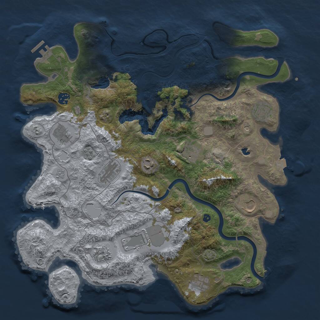 Rust Map: Procedural Map, Size: 4000, Seed: 1269657591, 16 Monuments