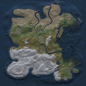 Thumbnail Rust Map: Procedural Map, Size: 3350, Seed: 1607136224, 14 Monuments