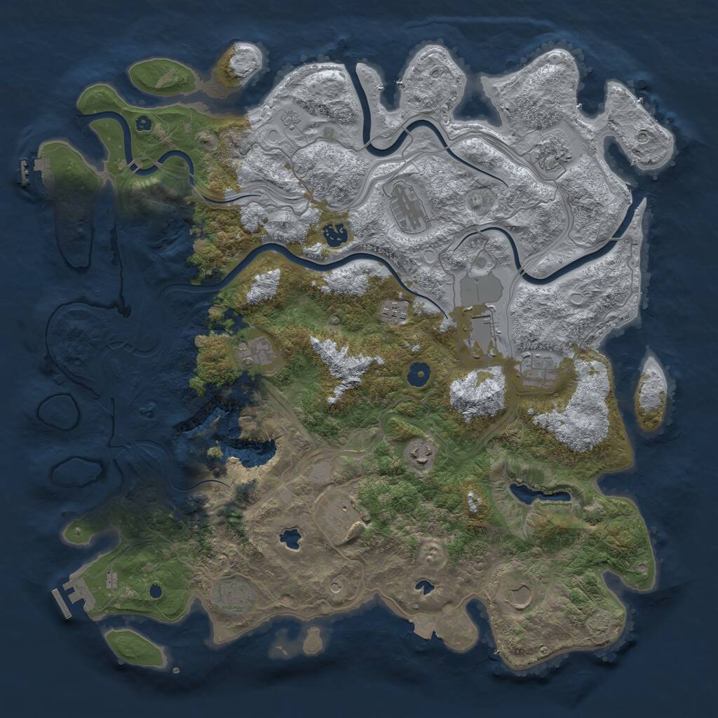Rust Map: Procedural Map, Size: 4500, Seed: 1572980617, 17 Monuments