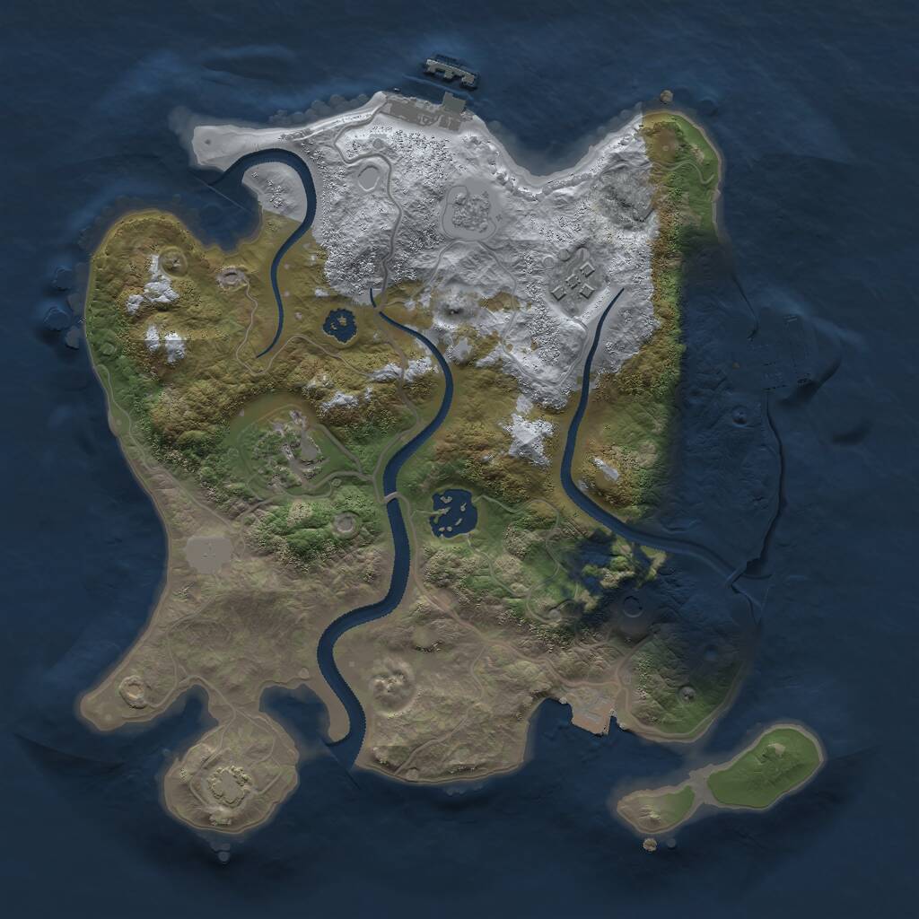 Rust Map: Procedural Map, Size: 2800, Seed: 1252895723, 9 Monuments