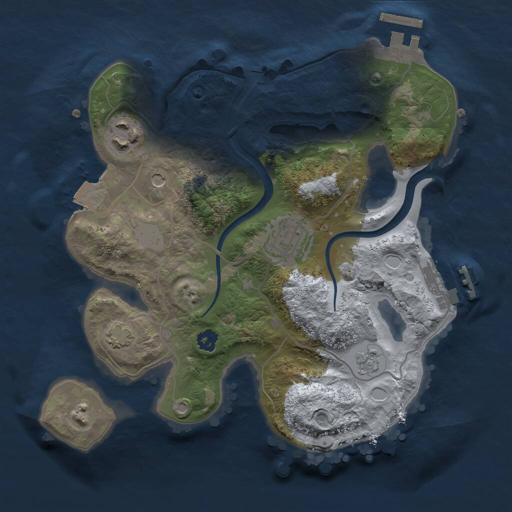 Rust Map: Procedural Map, Size: 2400, Seed: 225579749, 8 Monuments