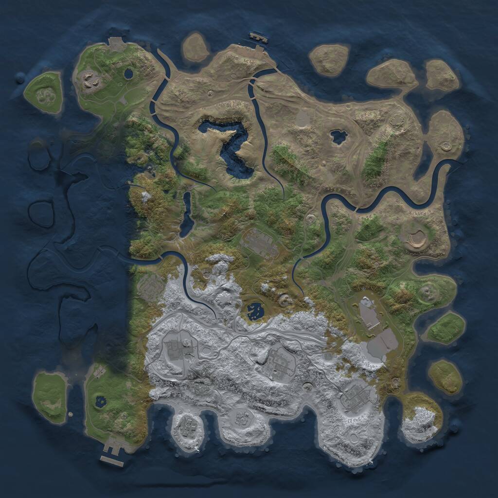 Rust Map: Procedural Map, Size: 4250, Seed: 265865899, 16 Monuments