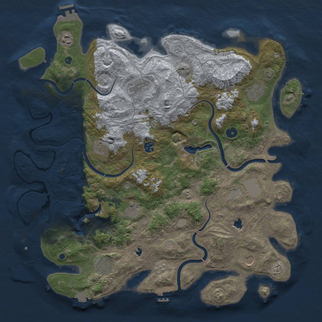 Rust Map: Procedural Map, Size: 4500, Seed: 458585980, 16 Monuments