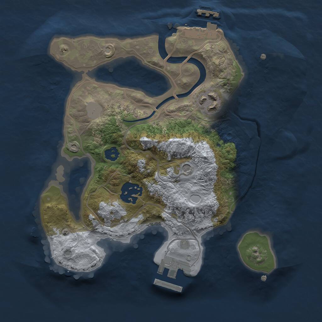 Rust Map: Procedural Map, Size: 2250, Seed: 2079933161, 6 Monuments