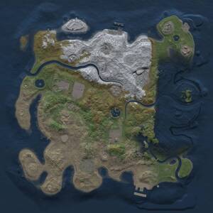 Thumbnail Rust Map: Procedural Map, Size: 3500, Seed: 87434333, 14 Monuments