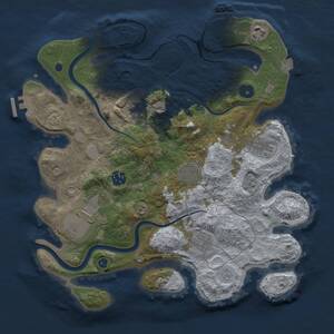 Thumbnail Rust Map: Procedural Map, Size: 3500, Seed: 5535, 14 Monuments