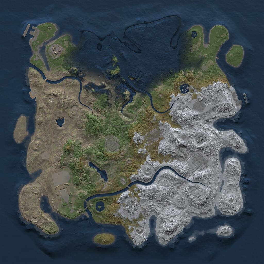 Rust Map: Procedural Map, Size: 4000, Seed: 60127168, 16 Monuments
