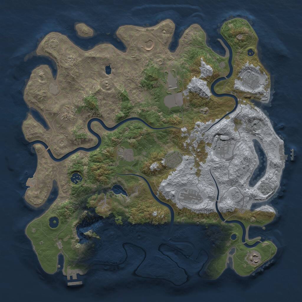Rust Map: Procedural Map, Size: 4200, Seed: 1302321814, 17 Monuments