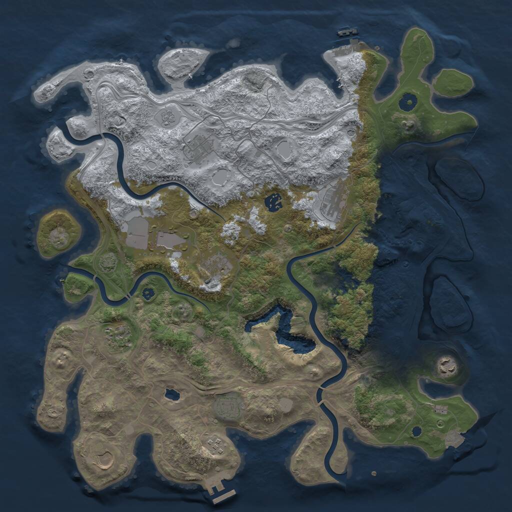 Rust Map: Procedural Map, Size: 4250, Seed: 190815099, 16 Monuments