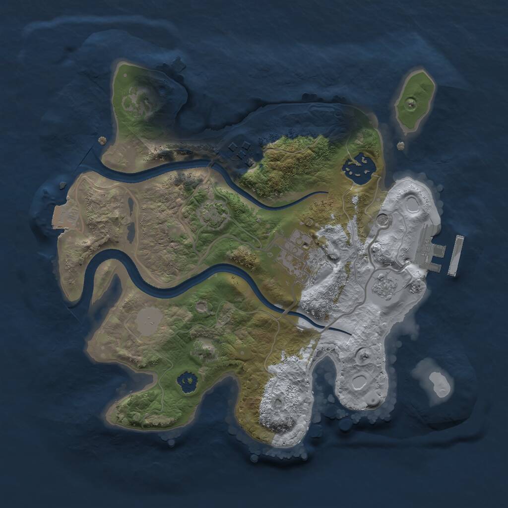 Rust Map: Procedural Map, Size: 2500, Seed: 46293157, 8 Monuments