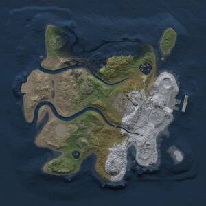 Thumbnail Rust Map: Procedural Map, Size: 2500, Seed: 46293157, 8 Monuments