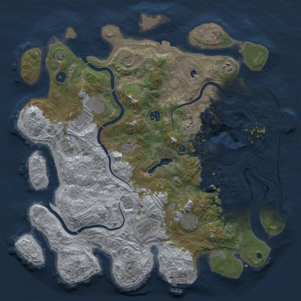 Rust Map: Procedural Map, Size: 4250, Seed: 79619072, 16 Monuments