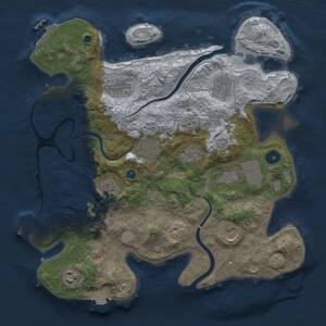 Thumbnail Rust Map: Procedural Map, Size: 3500, Seed: 1948938474, 15 Monuments