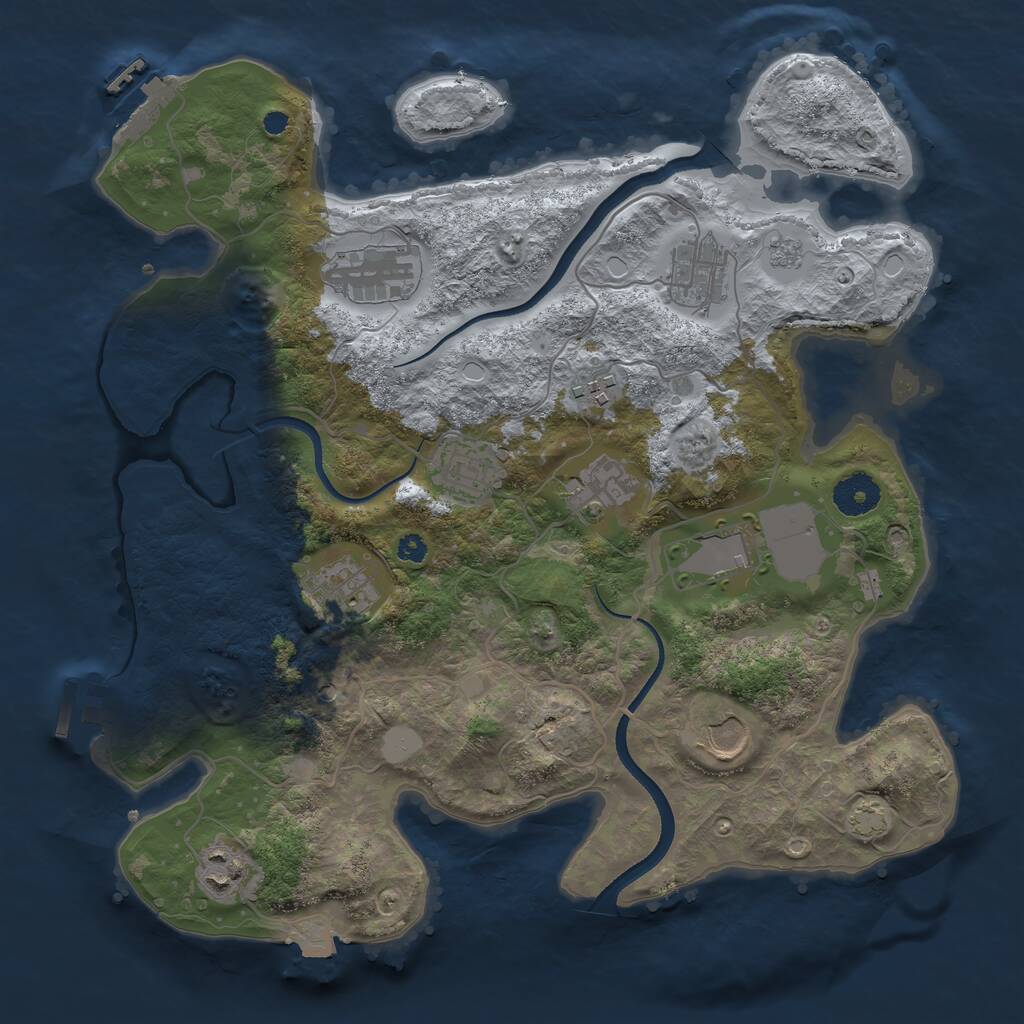 Rust Map: Procedural Map, Size: 3500, Seed: 1948938474, 15 Monuments