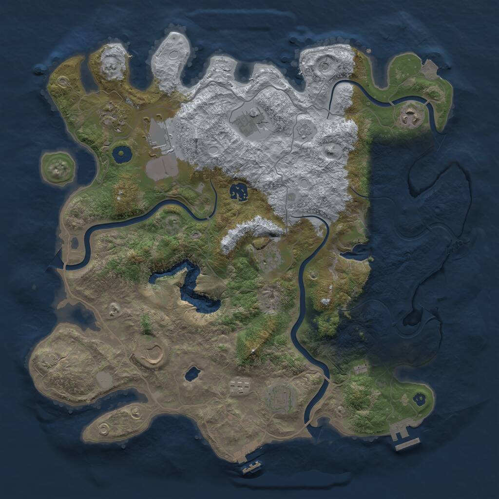 Rust Map: Procedural Map, Size: 4000, Seed: 245757, 15 Monuments