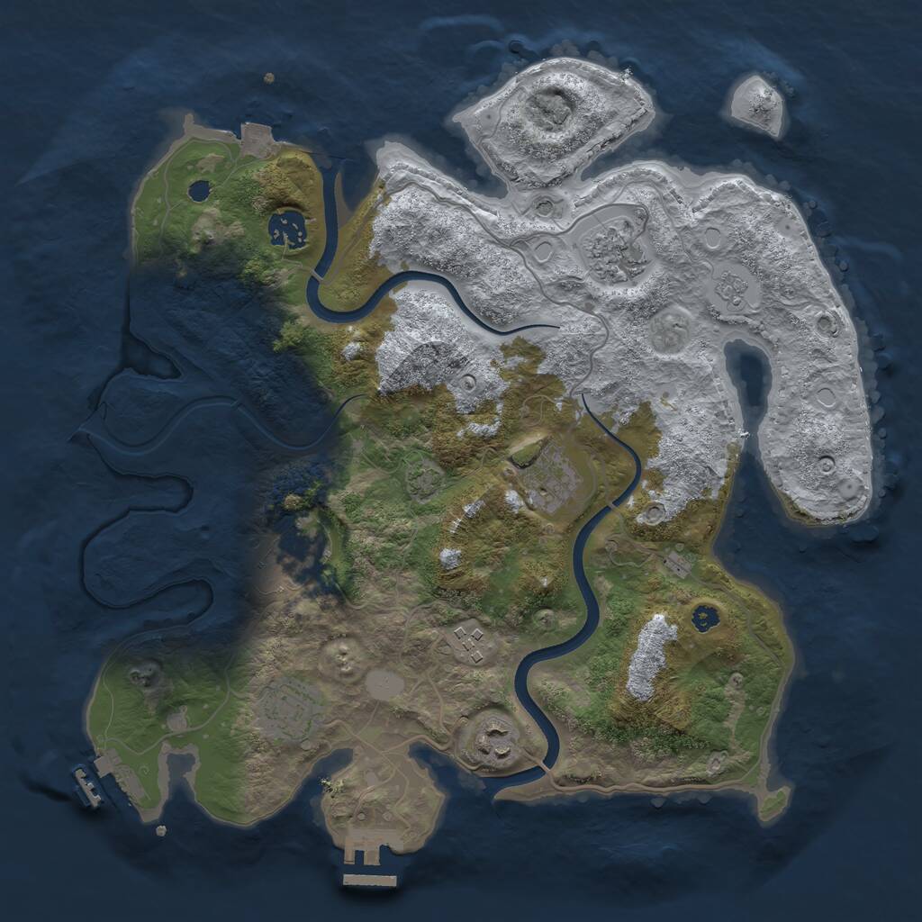 Rust Map: Procedural Map, Size: 3500, Seed: 18377, 13 Monuments