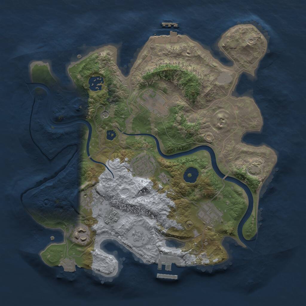 Rust Map: Procedural Map, Size: 3000, Seed: 59874599, 13 Monuments