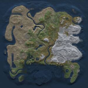 Thumbnail Rust Map: Procedural Map, Size: 4000, Seed: 908238590, 15 Monuments