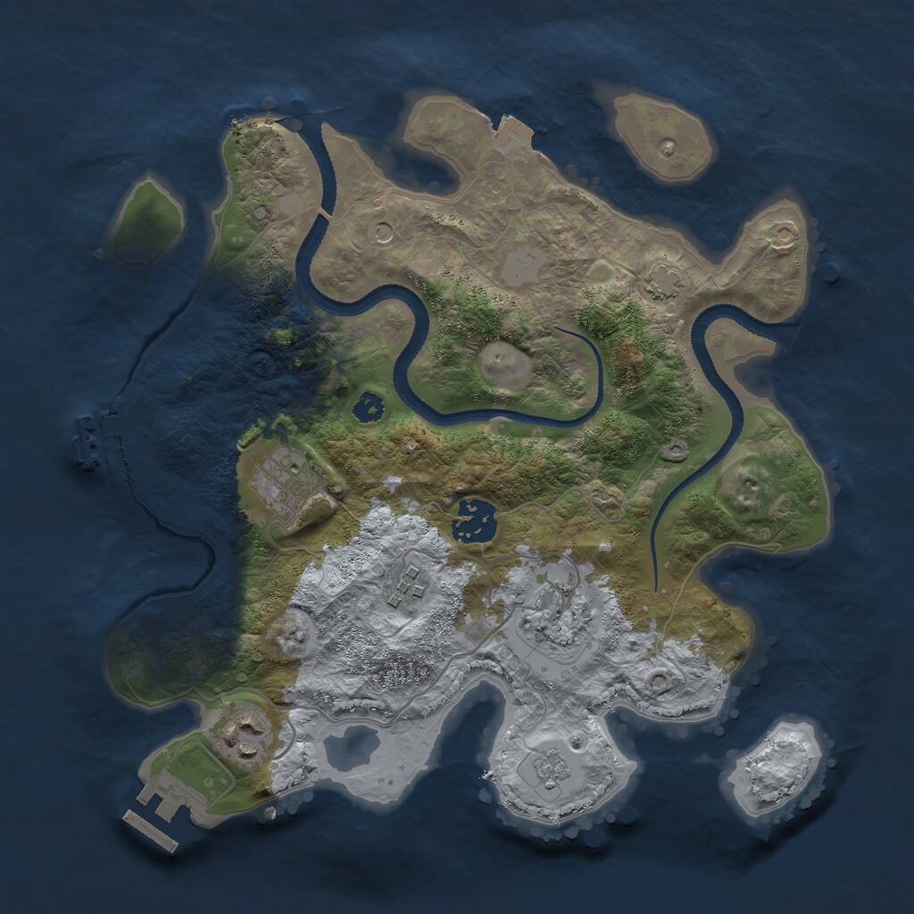 Rust Map: Procedural Map, Size: 3000, Seed: 3947026, 11 Monuments
