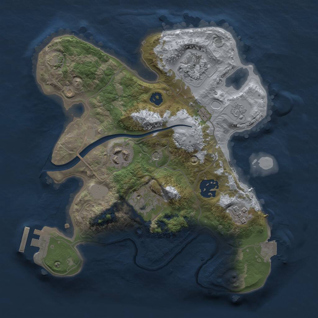 Rust Map: Procedural Map, Size: 2500, Seed: 138938990, 10 Monuments