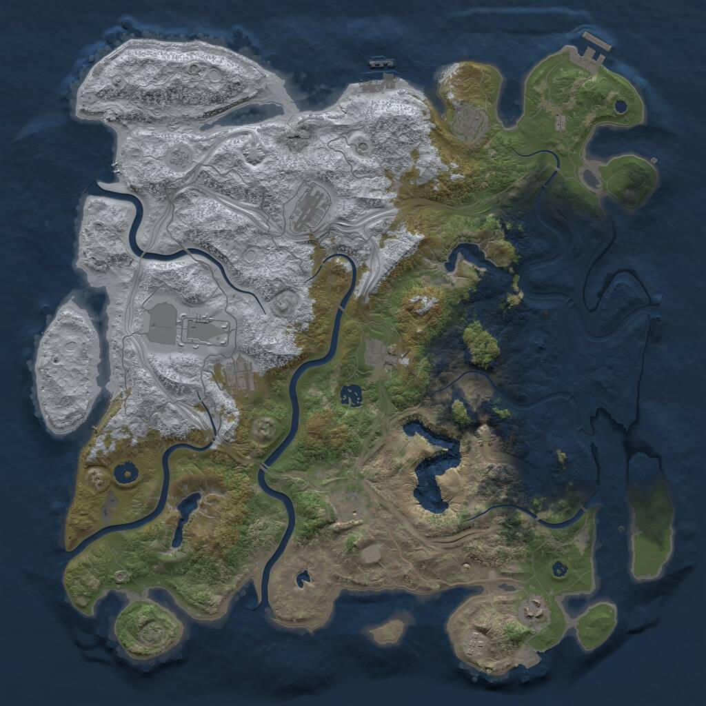 Rust Map: Procedural Map, Size: 4600, Seed: 1551058058, 15 Monuments